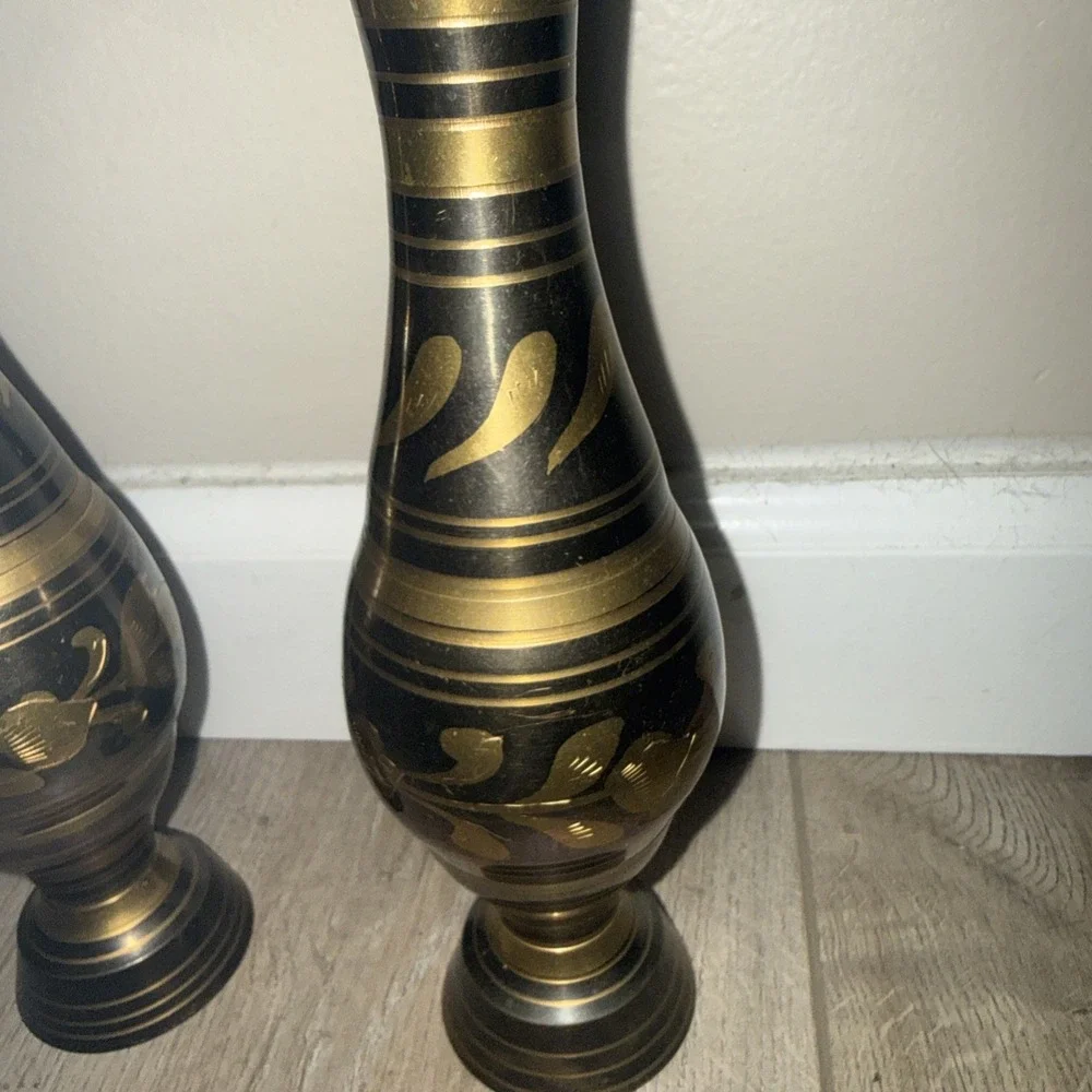 Vtg Set‎ of 2 Brass 9.5